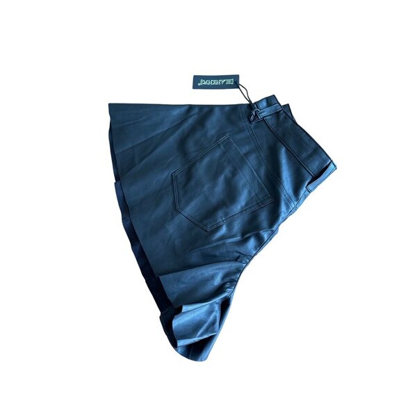 Blank NYC Womens Black Faux Leather Flare Shorts In Stunner Move Size 25 - Picture 9 of 9